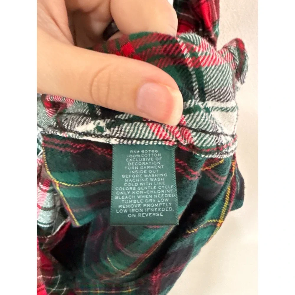 Lauren Ralph Lauren Sleep Shirt Women's S Mixed Plaid Flannel Colorblock Pajama